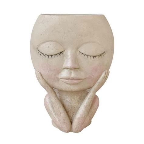 Vase 1pc nordique figuration fleur Pot humain fille visage Vase résine