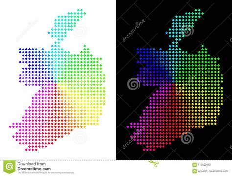 Spectrum Dot Ireland Republic Map Stock Vector Illustration Of