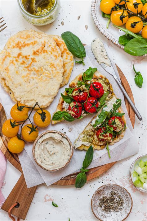 Roast Tomato And Pesto Flatbreads Vegan Gf Nourishing Amy