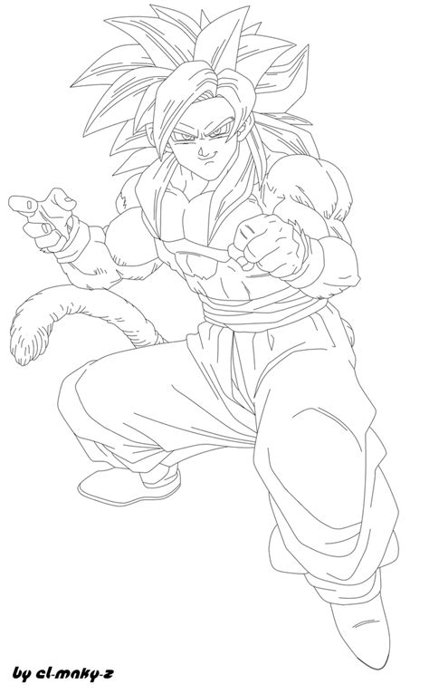 Lineart Goku SSJ4 By El Maky Z On DeviantArt