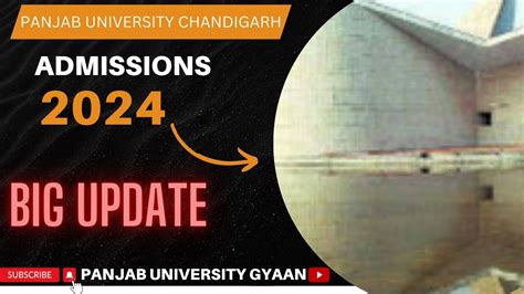 PANJAB UNIVERSITY ADMISSIONS 2024 PU CET UG PU CET PG PU PHD PU