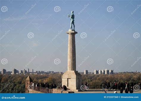 View Of Kalemegdan And The Monument To The Winner Belgrade Serbia