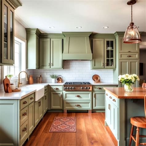 15 Rustic Sage Green Kitchen Cabinets for A Warm Space