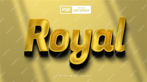 Premium Psd Gold Royal Luxury 3d Text Effect Editable Template Design