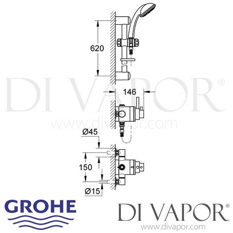 Grohe 34223000 Avensys Modern Exposed Thermostatic Mixer Shower Spare Parts