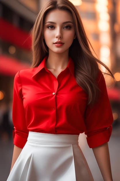 Premium Ai Image A Beautiful Lady Is Wearing Red Cloths