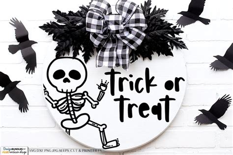 Skeleton Trick Or Treat Halloween Design