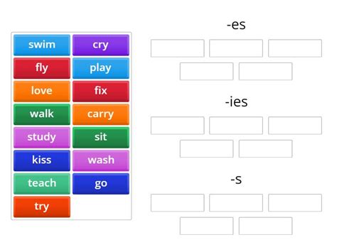 Grammar Rules Present S 3rd Person Ordenar Por Grupo