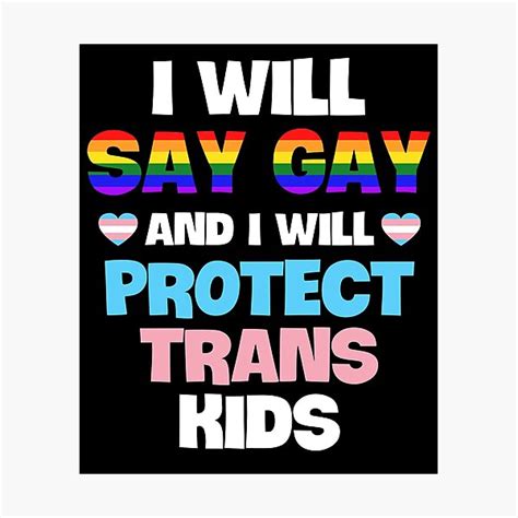 Lámina fotográfica Diré que soy gay y protegeré el orgullo LGBTQ de los niños trans de tanila