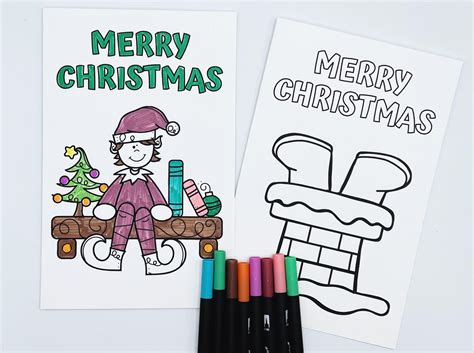 Christmas Cards To Color In | AllFreeChristmasCrafts.com