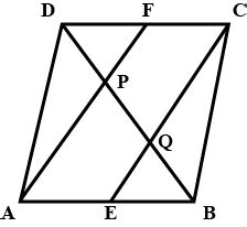 In A Parallelogram Abcd E And F Are The Mid Points Of Sides Ab And Cd