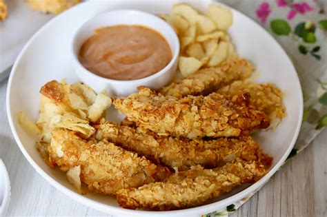 Potato Chip Crusted Chicken Fingers Recipe Slice Of Jess