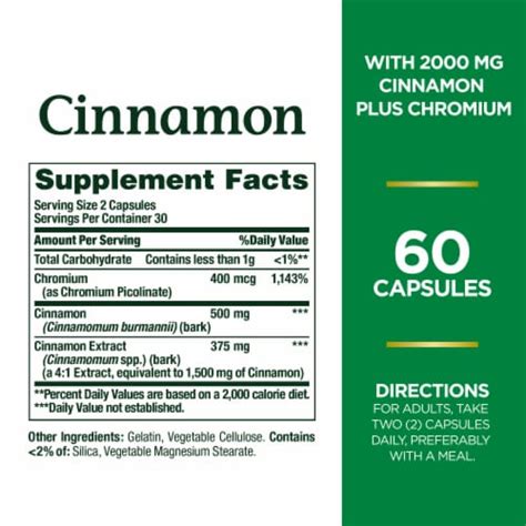 Natures Bounty Cinnamon Chromium Sugar Metabolism Support Capsules