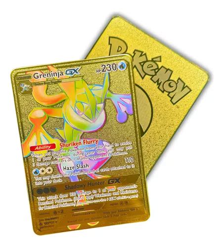 Carta Pokémon Em Metal Greninja Gx Rainbow Colecionador