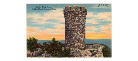 Castle Craig Tower In Hubbard Park Meriden Connecticut Vintage