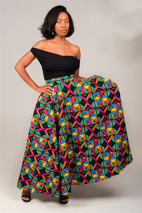 Imibala Flare Skirt Ankara African Print Fabric And Clothing