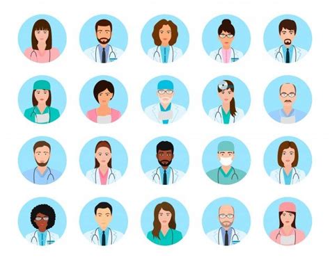 Avatares personajes médicos y enfermeras Premium Vector Freepik