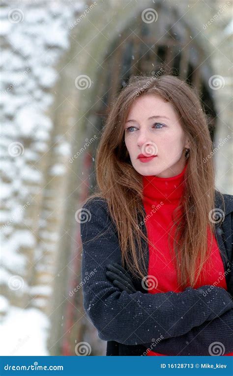 Lady In Red Stock Image Image Of Gothic Lonely Pain 16128713