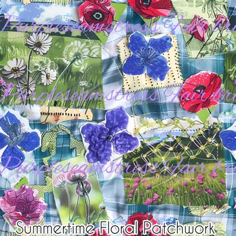 Summertime Floral Patchwork Purpleseamstress Fabric