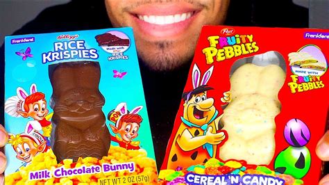 Asmr Easter Bunny Fruity Pebbles Rice Krispies Chocolate Candy Treats