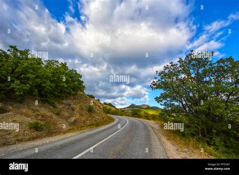 Beautiful Mountain Landscape With Winding Road Stock Photo Alamy