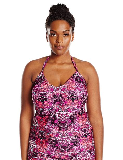 Kenneth Cole Reaction Women S Plus Size Scarfs On Deck U Neck Tankini