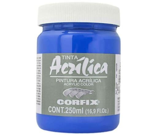 Tinta Acrílica Corfix 250ml 85 Azul Cerúleo Casa Elias