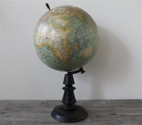 Rare Vintage French Universal Globe Terrestre No Globe Globe On