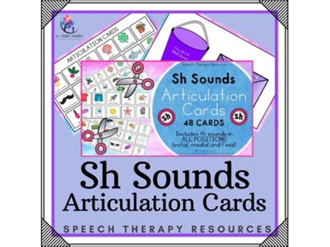 Sh Sounds Articulation Cards With Visual Cues Speech Therapy All