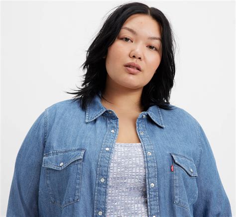 Iconic Western Shirt Plus Size Blue Levis® Gb