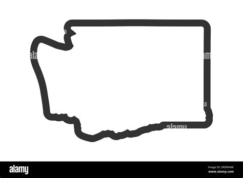 Washington Outline Symbol Us State Map Vector Illustration Stock