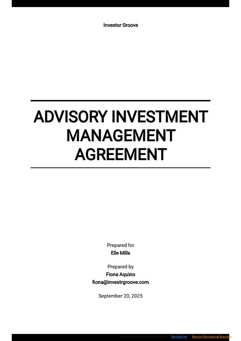 Advisory Investment Management Agreement Template In Word Google Docs