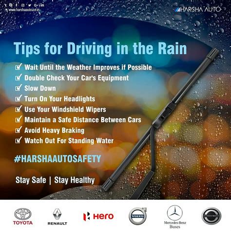 Tips for driving in the rain. Drive to stay alive, be safety conscious ...