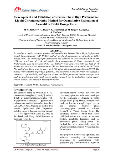 PDF Development And Validation Of Reverse Phase High Performance