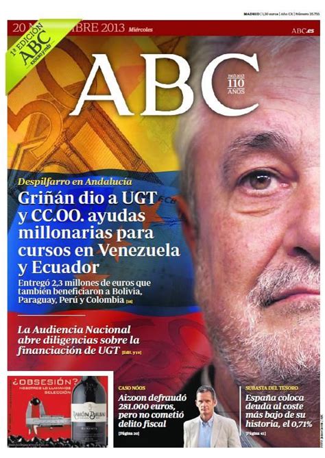 La portada de ABC del miércoles 20 de noviembre Movie posters Cards