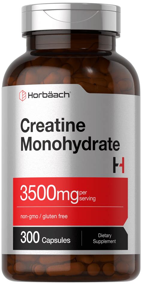 Creatine Monohydrate Capsules 3500mg 300 Count By Horbaach