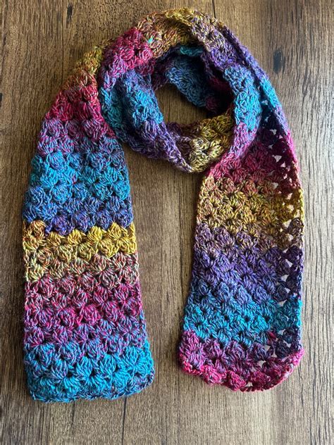 Beautiful Handmade Crochet Scarf Bold Rainbow Crochet Scarf Etsy