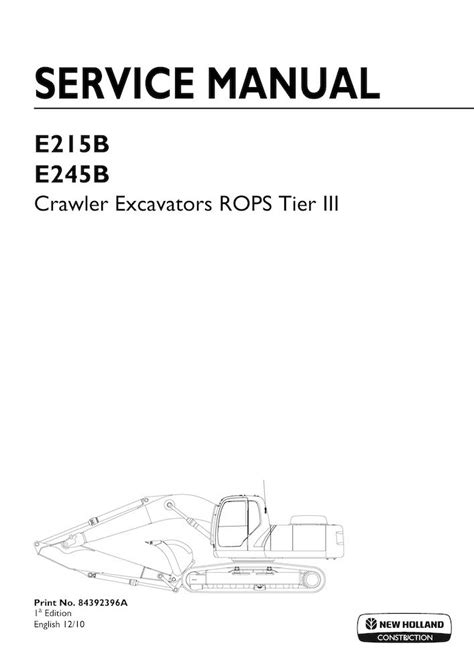 Manual De Servicio En Pdf De La Excavadora De Orugas New Holland E215B