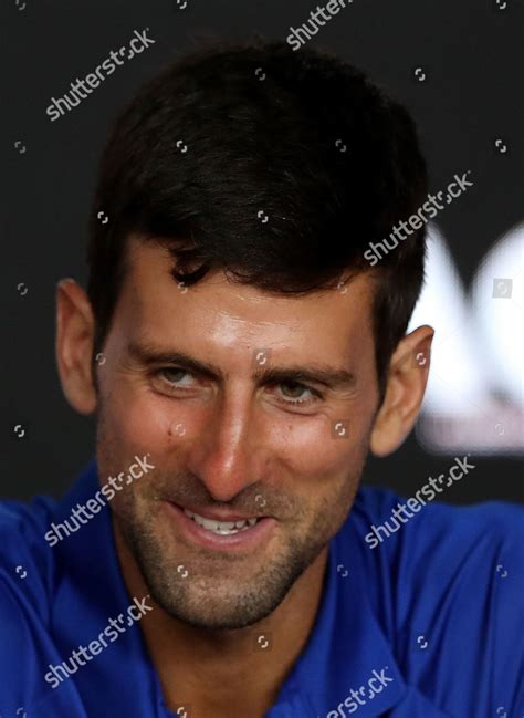 Novak Djokovic Serbia Addresses Media During Editorial Stock Photo