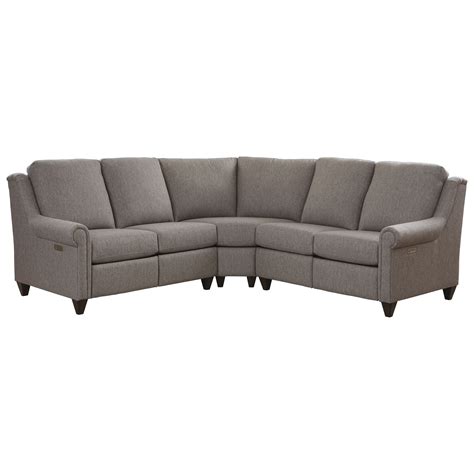 Bassett Magnificent Motion Customizable 3 Piece Power Reclining Sectional With Panel Arms And