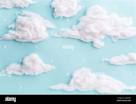 White Cotton Wool Clouds On Blue Background Stock Photo Alamy