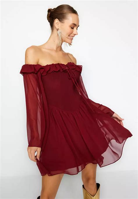 Buy Trendyol Chiffon Mini Dress Online Zalora Malaysia