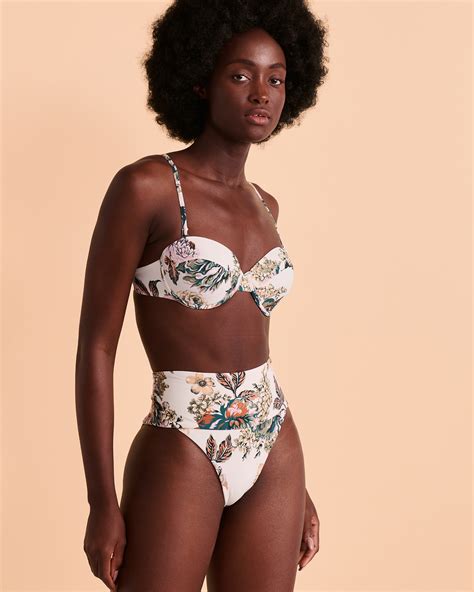 Maaji Jacobean Plunge Bikini Top Floral Bikini Village