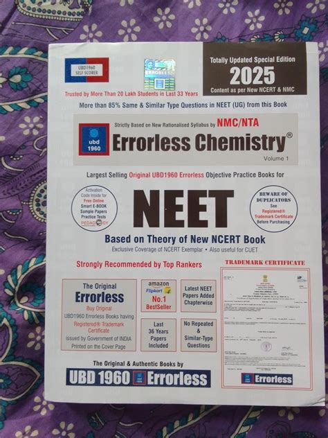 Buy Ubd Errorless Chemistry For Neet As Per Nmc Paperback Smart E