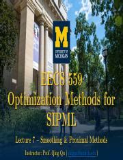 Lecture 7 Proximal Methods Pdf EECS 559 Optimization Methods For