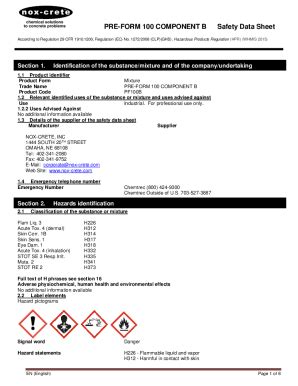 Fillable Online Pre Form Sds Sds For Pre Form Fax Email