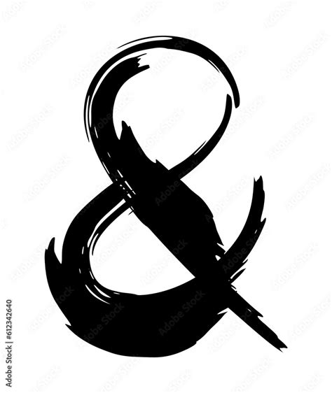 Handdrawn Ampersand Symbol Hand Painted With Ink Brush Png Clipart