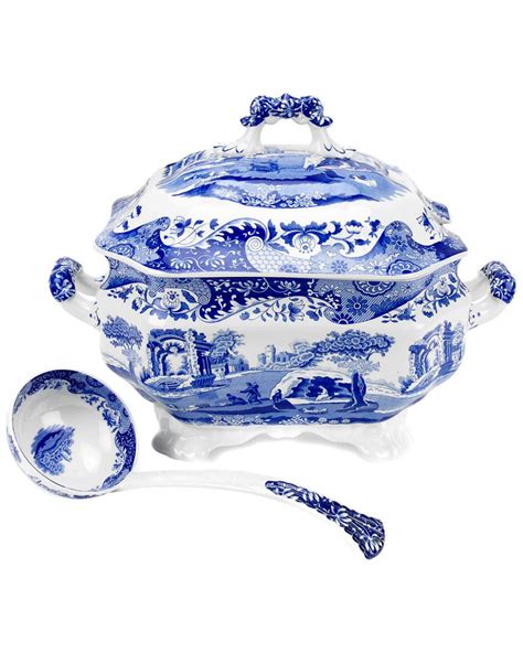 Spode Blue Italian Soup Tureen & Ladle | eBay