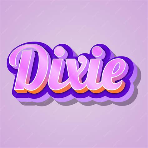 Premium Photo Dixie Typography 3d Design Cute Text Word Cool