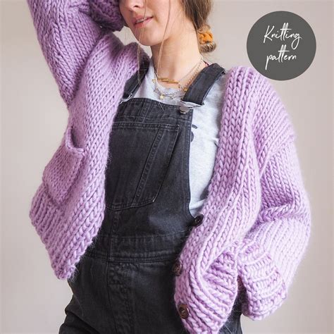 Knitting Pattern Button knit up Cardigan Perfect for Beginners - Etsy